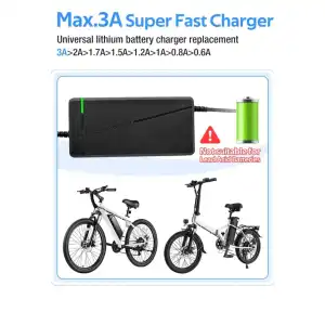 Cargador rápido de batería de 42 V y 3 A para baterías de litio de 36 V. 7 miniatura 5